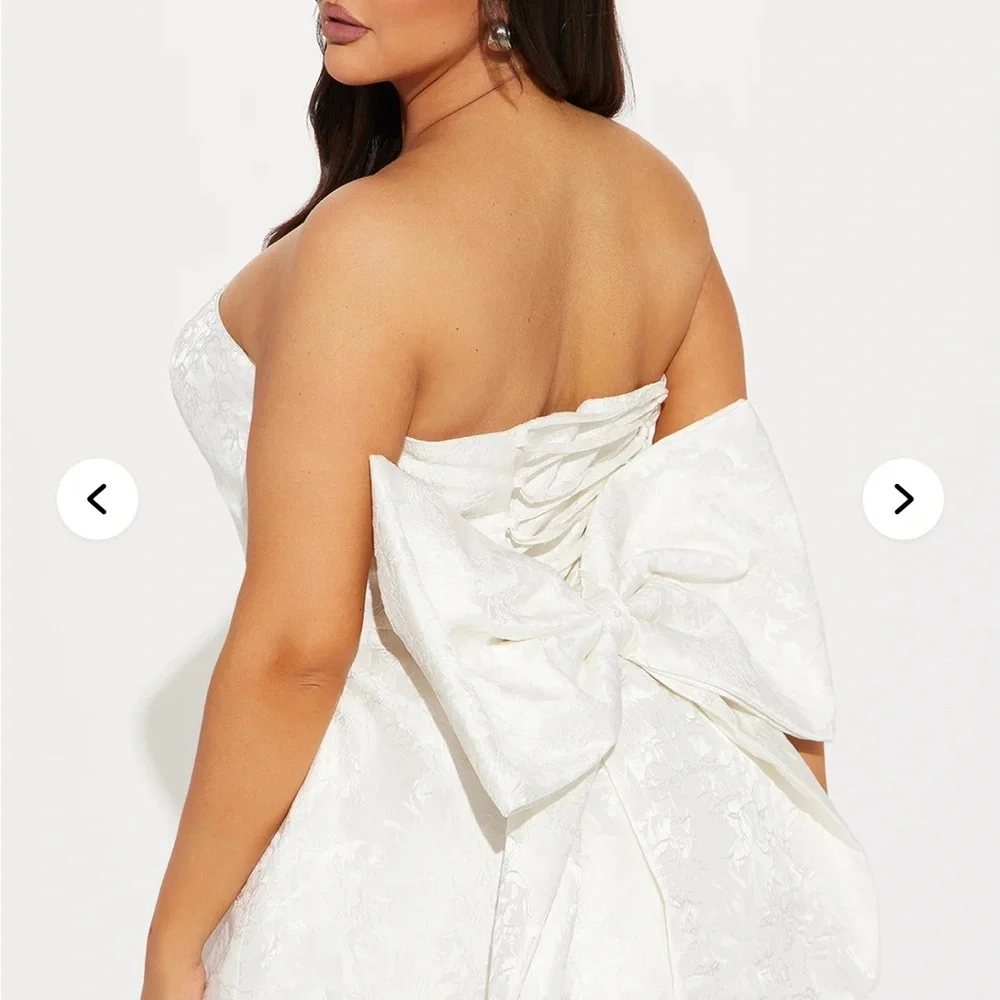 Elegant Ivory Strapless Micro Mini Dress - Picture 4 of 4